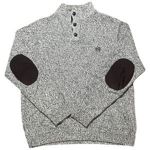 Chaps elbow patch 3 button sweater XL